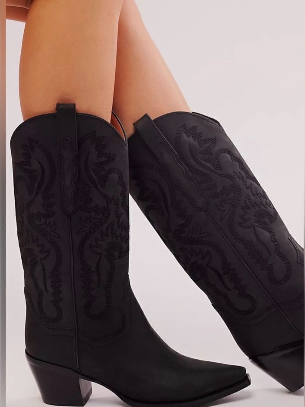 Jeffrey Campbell DAGGET BLACK WASHED WESTERN PULL ON BOOTS US8 $298 - Picture 4 of 11